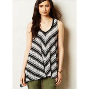 Artsy Sian High Low Swing Tunic Black White Medium